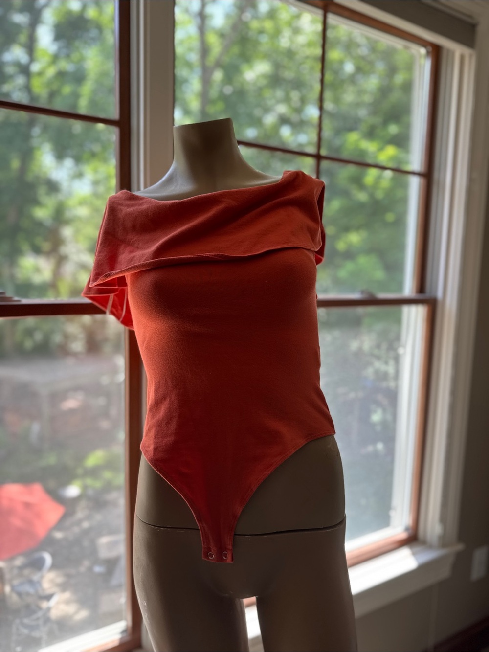 Forever 21 Coral Off-Shoulder Bodysuit (NEVER WORN)